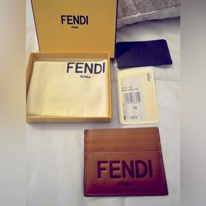 FENDI 100% Authentic Leather Card Holder